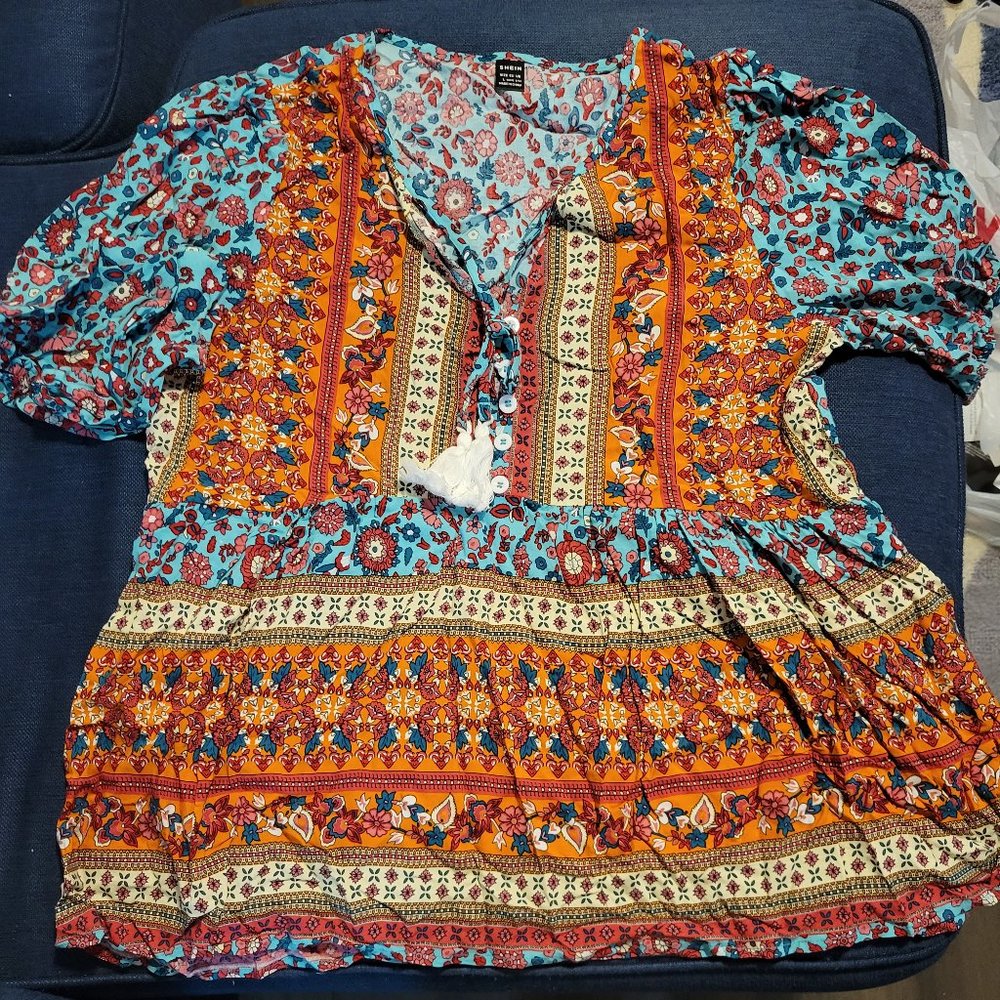 Multi-color flower shirt